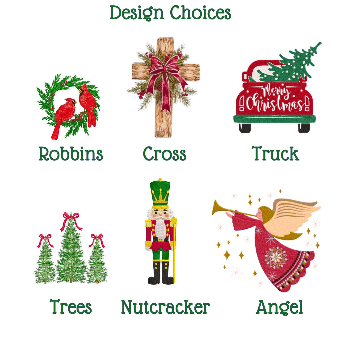 Embroidered Christmas Farmhouse Wreath Sash: Holiday Door Hanger