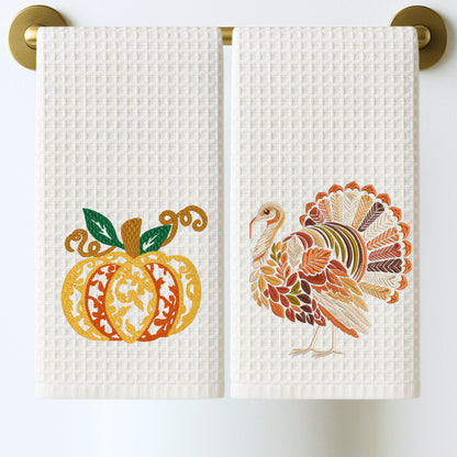 Fall Thanksgiving Turkey Tea Towel