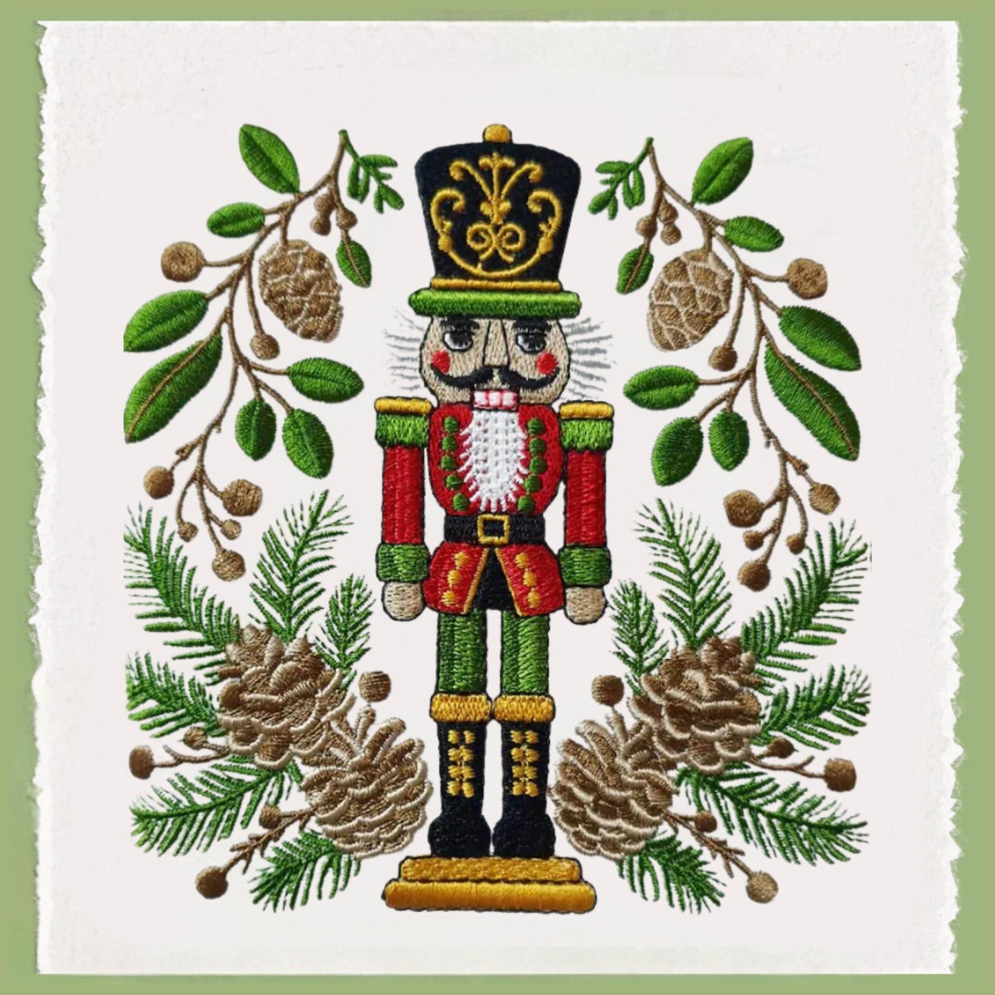 Embroidered Christmas Wreath Sash: Coordinating Sash Available - Holiday Door Hanger - Personalized Nutcracker Front Door Decor