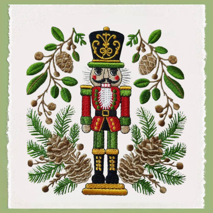 Embroidered Christmas Wreath Sash: Coordinating Sash Available - Holiday Door Hanger - Personalized Nutcracker Front Door Decor