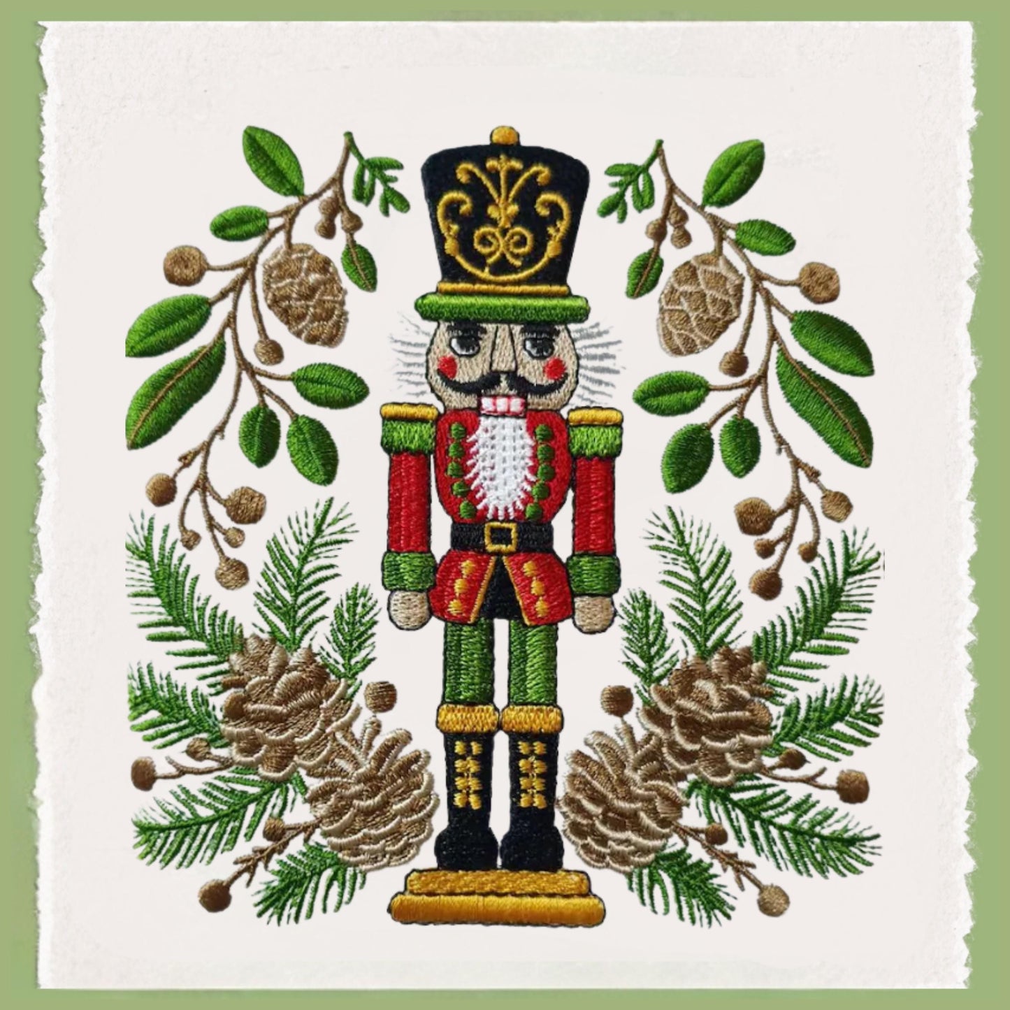 Embroidered Christmas Wreath Sash: Coordinating Sash Available - Holiday Door Hanger - Personalized Nutcracker Front Door Decor