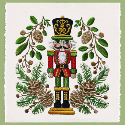 Embroidered Christmas Wreath Sash: Coordinating Sash Available - Holiday Door Hanger - Personalized Nutcracker Front Door Decor