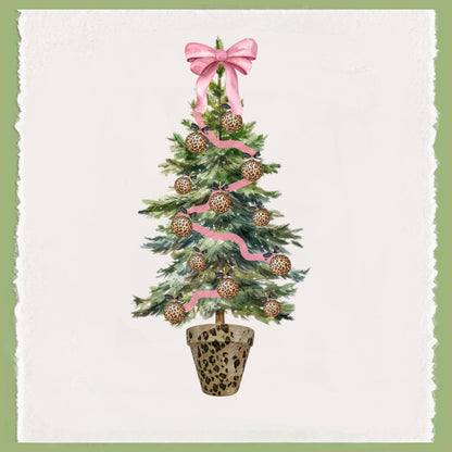 Preppy Pink and Green Christmas Tote Bag - Reusable Shopping Bag - Custom Gift Bag