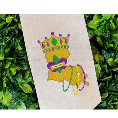 Mardi Gras Personalized Embroidered Wreath Sash