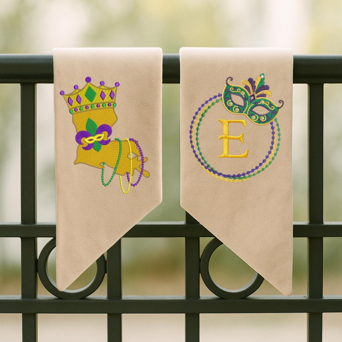 Mardi Gras Personalized Embroidered Wreath Sash