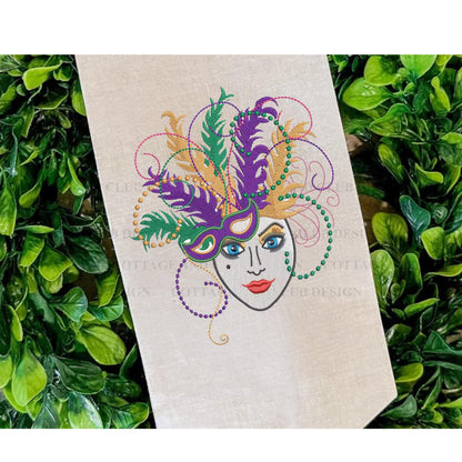 Mardi Gras Personalized Embroidered Wreath Sash with Optional Coordinating Sash