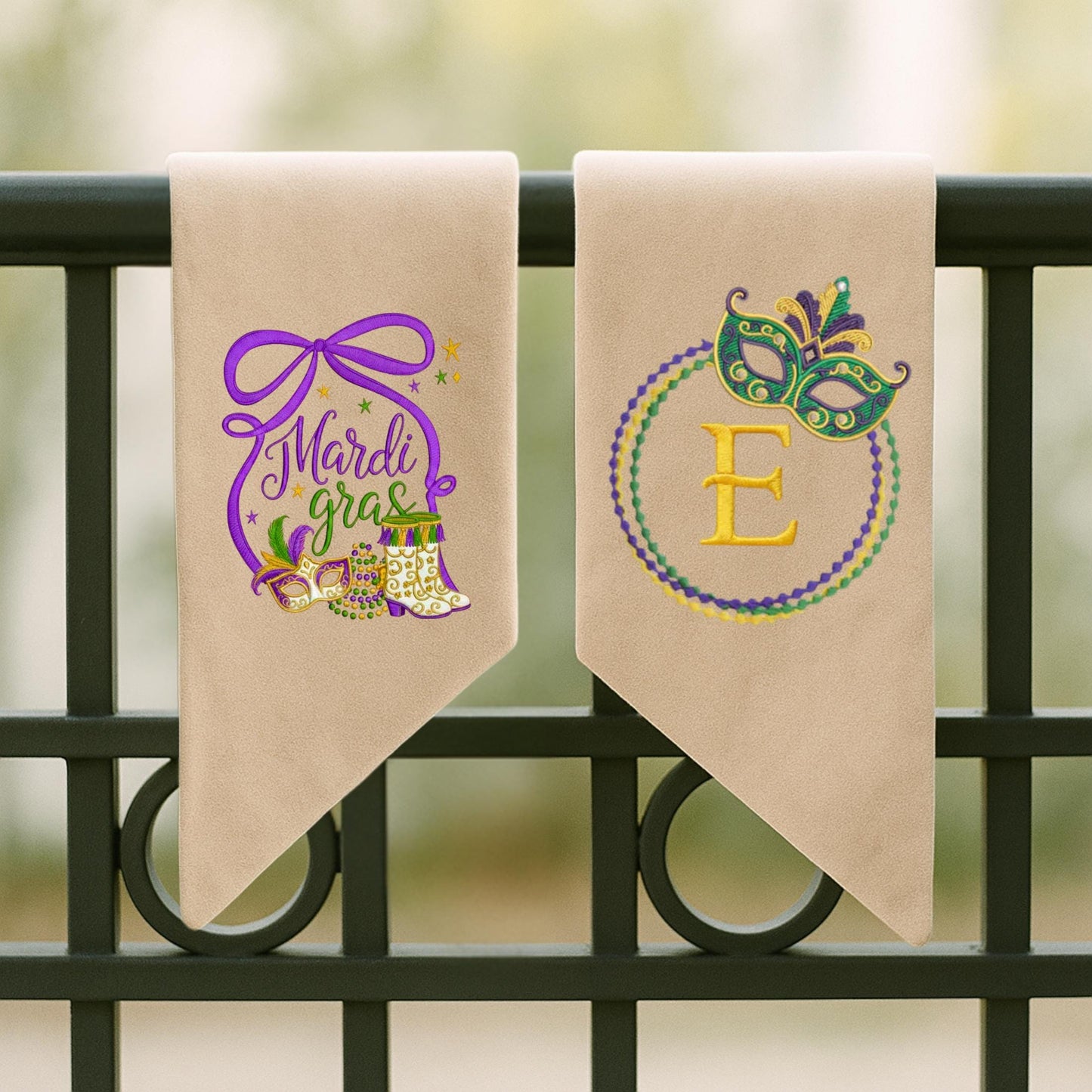 Mardi Gras Personalized Embroidered Wreath Sash