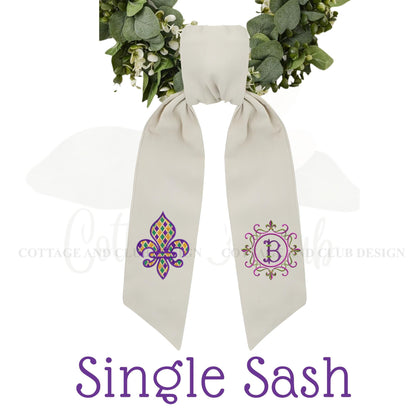 Mardi Gras Personalized Embroidered Wreath Sash