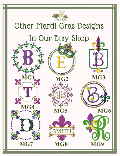 Mardi Gras Personalized Embroidered Wreath Sash