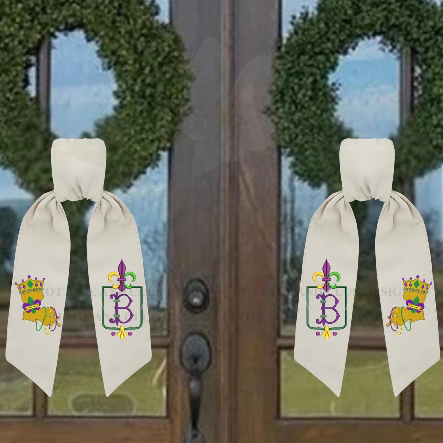 Mardi Gras Personalized Embroidered Wreath Sash