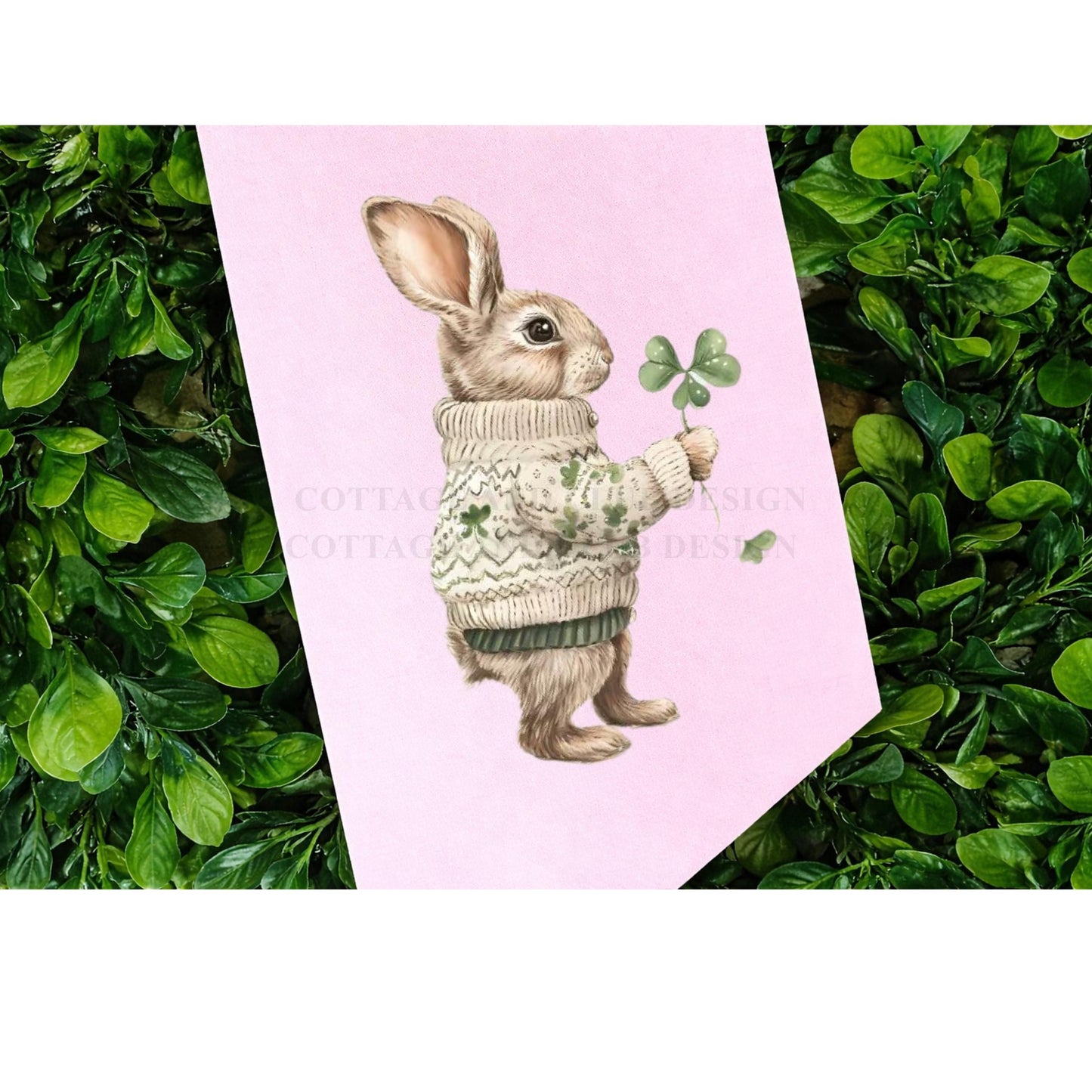 Adorable Bunny Couple Embroidered Wreath Sash | St. Patrick's Day Wreath Sash | Easter Wreath Sash